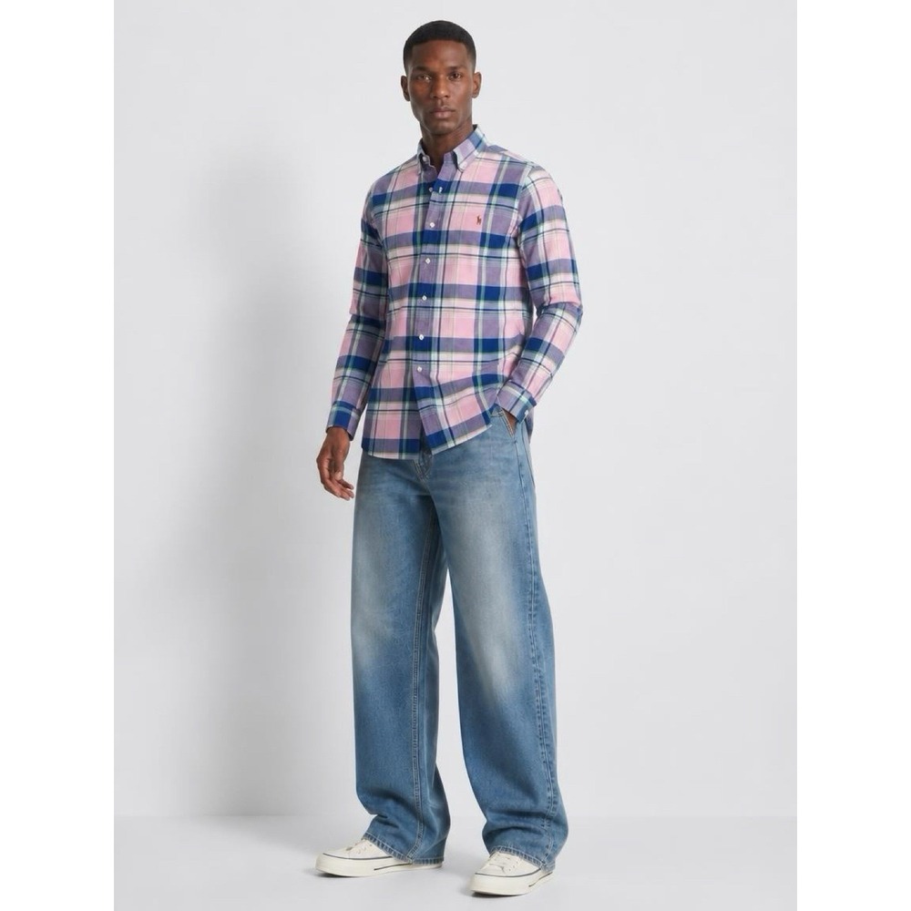 Polo Ralph Lauren Shirt 100% Cotton Oxford Plaid Size Small/p Classicfit(10-b67)